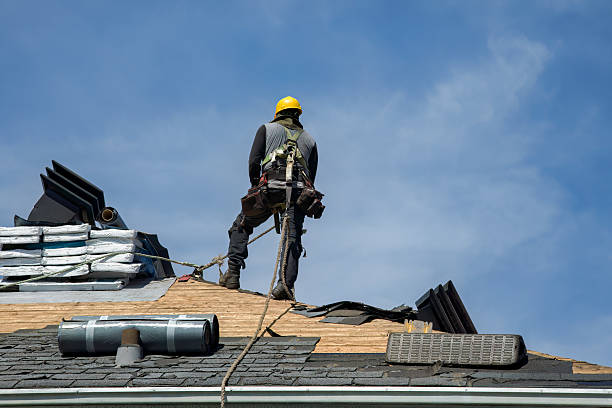 Professional Roof Replacement technician working in South Windham, ME